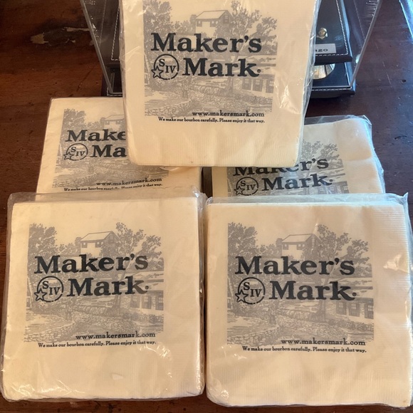 Party Supplies 5 New Packs Of Makers Mark Cocktail Paper Napkins